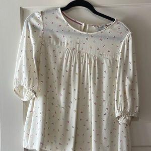 Boden cream polka dot blouse size 6